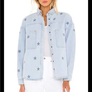 One Teaspoon Starred Daria Denim Shirt in Best Blue Star